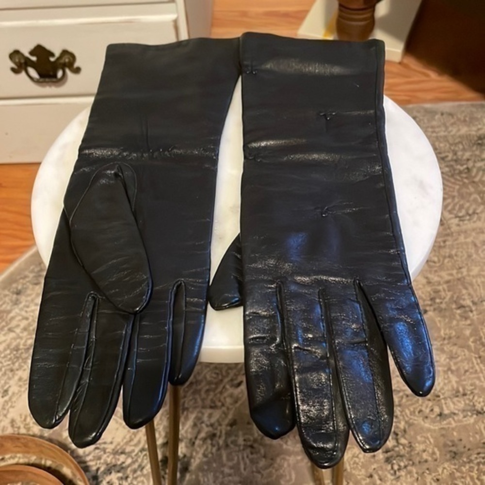 VINTAGE LONG LEATHER GLOVES SZ M